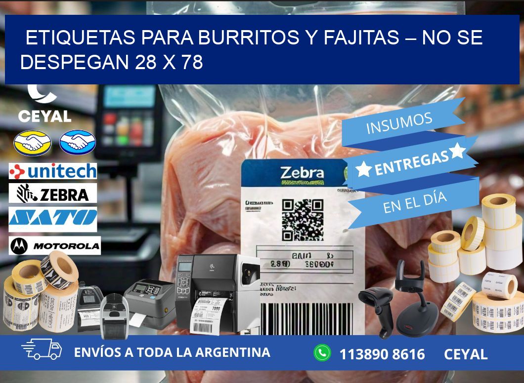 Etiquetas para burritos y fajitas – No se despegan 28 x 78