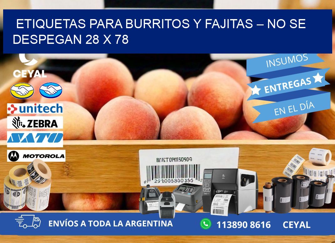 Etiquetas para burritos y fajitas – No se despegan 28 x 78