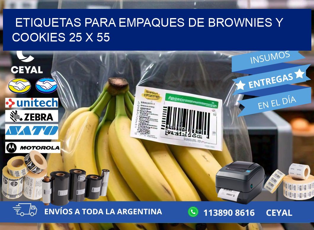 Etiquetas para empaques de brownies y cookies 25 x 55