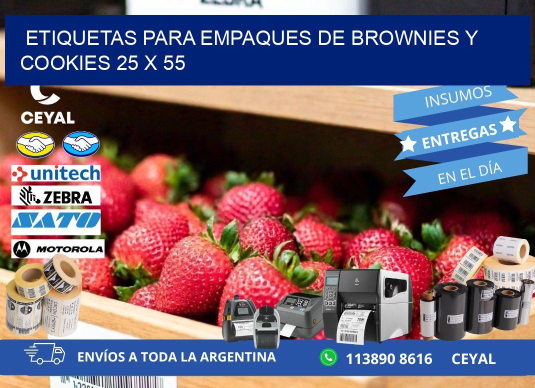 Etiquetas para empaques de brownies y cookies 25 x 55