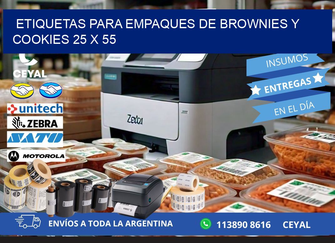 Etiquetas para empaques de brownies y cookies 25 x 55