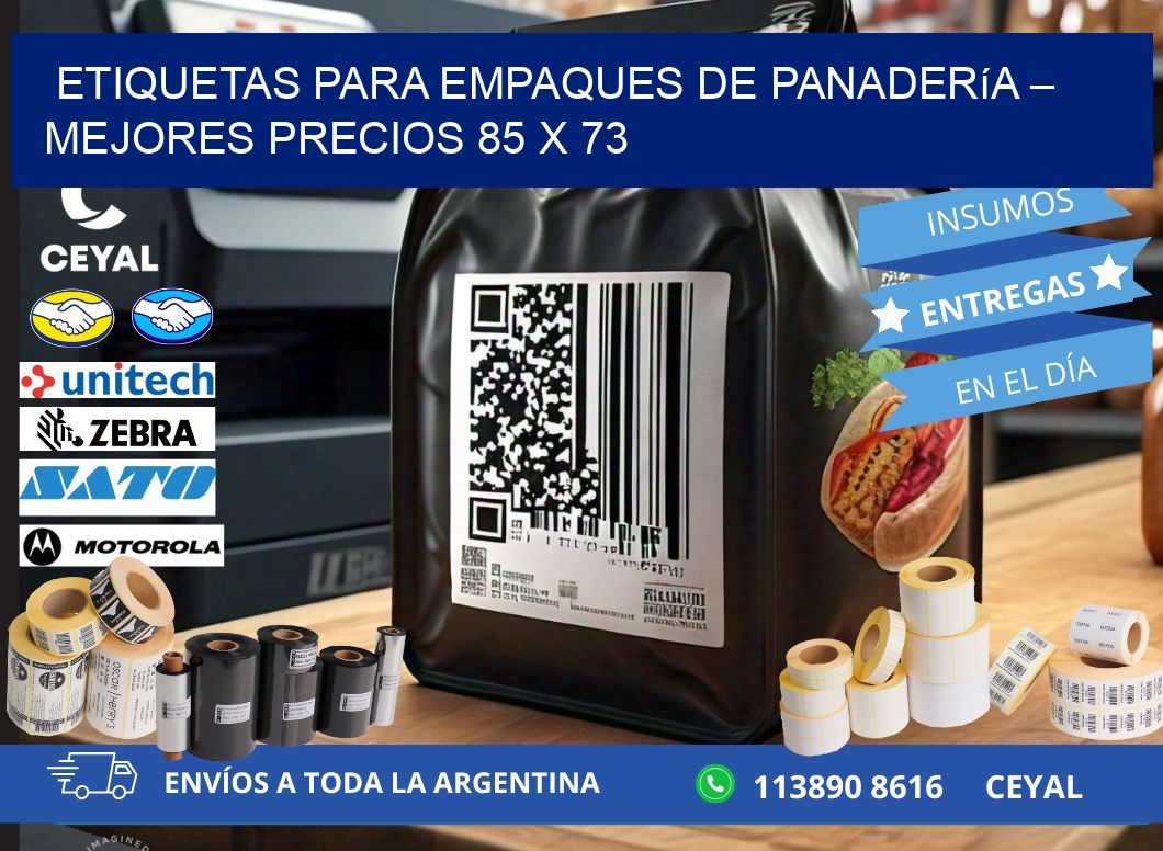 Etiquetas para empaques de panadería – Mejores precios 85 x 73