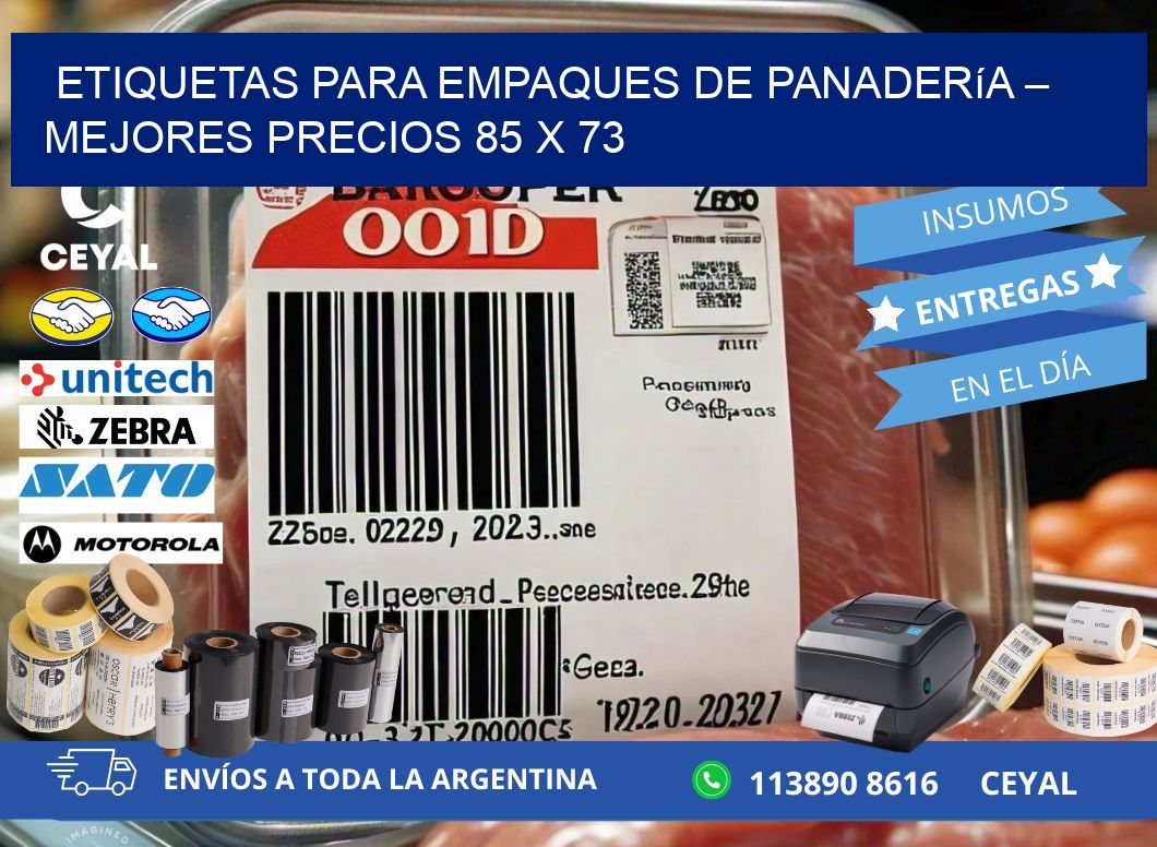 Etiquetas para empaques de panadería – Mejores precios 85 x 73