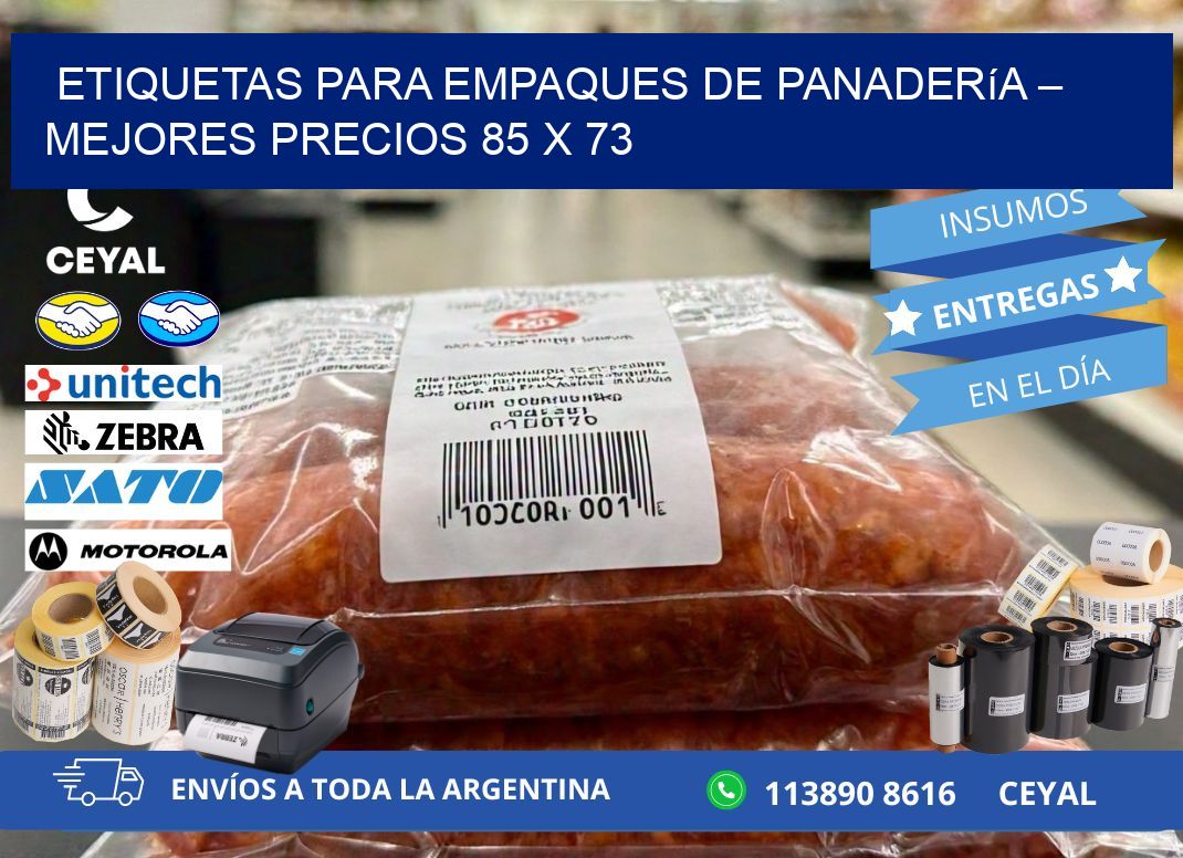 Etiquetas para empaques de panadería – Mejores precios 85 x 73