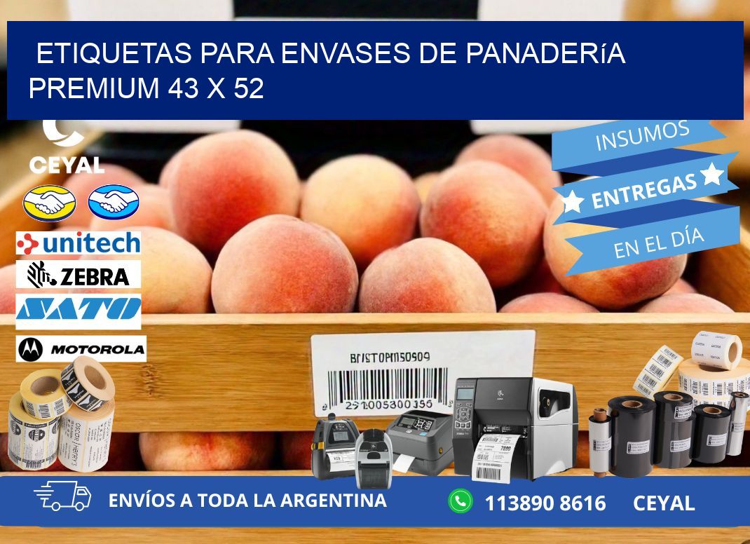 Etiquetas para envases de panadería premium 43 x 52