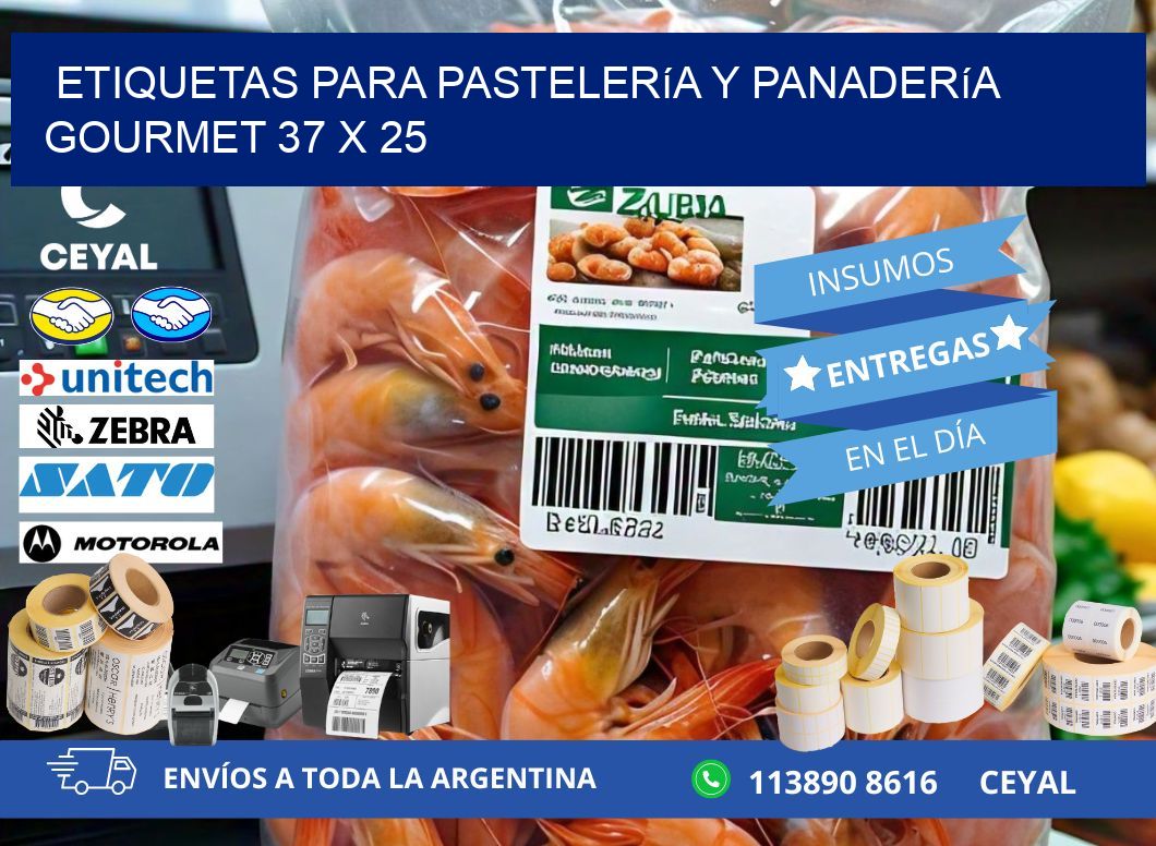 Etiquetas para pastelería y panadería gourmet 37 x 25