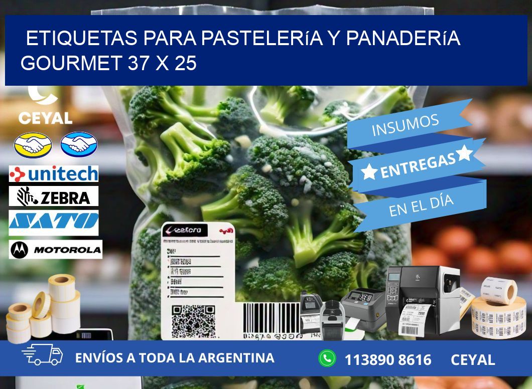 Etiquetas para pastelería y panadería gourmet 37 x 25