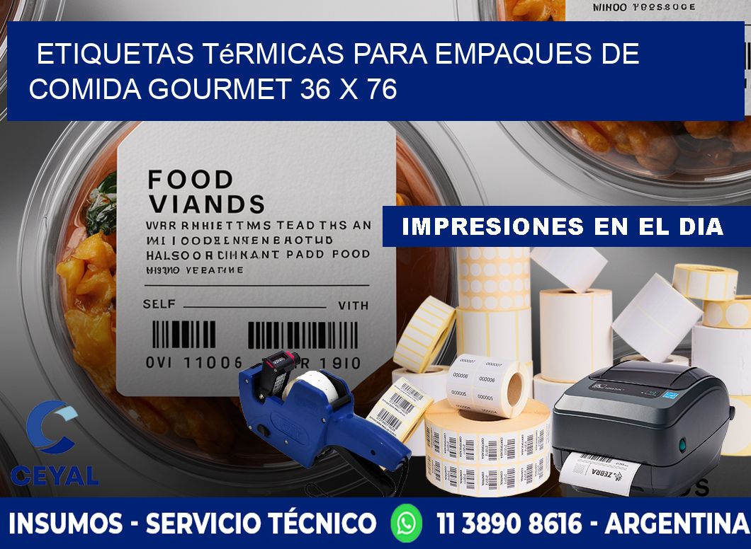 Etiquetas térmicas para empaques de comida gourmet 36 x 76