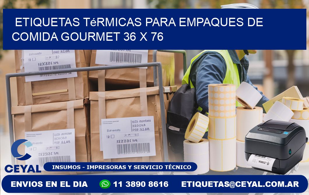Etiquetas térmicas para empaques de comida gourmet 36 x 76