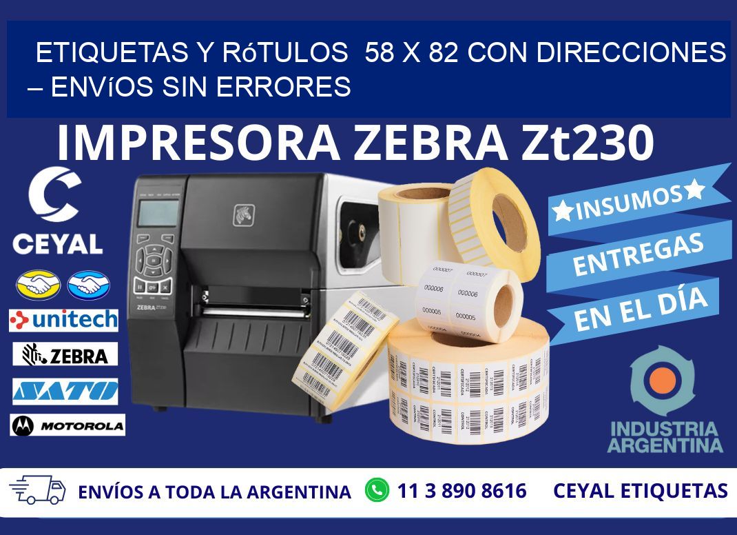 Etiquetas y Rótulos  58 x 82 con Direcciones – Envíos sin Errores