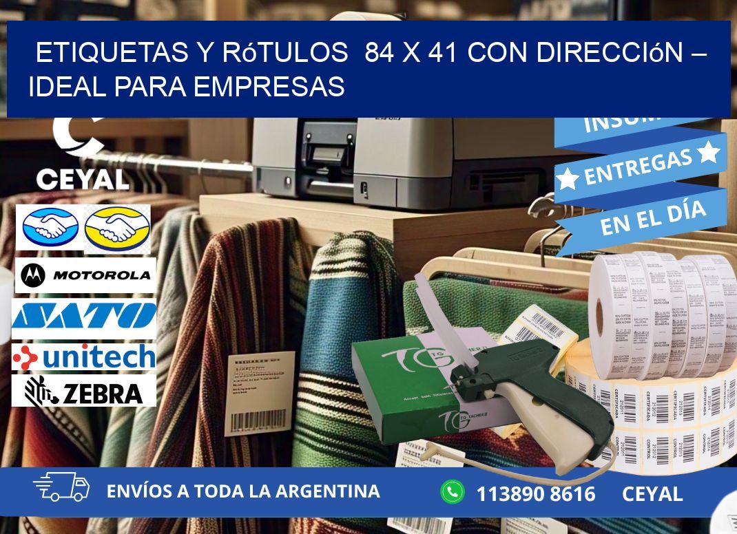 Etiquetas y Rótulos  84 x 41 con Dirección – Ideal para Empresas