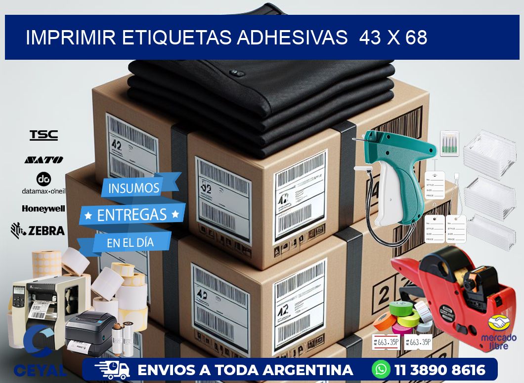 Imprimir Etiquetas adhesivas  43 x 68