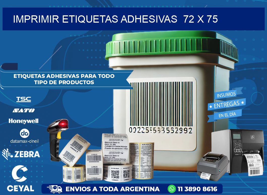 Imprimir Etiquetas adhesivas  72 x 75