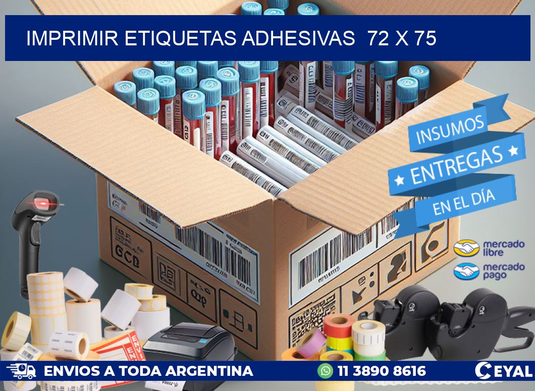 Imprimir Etiquetas adhesivas  72 x 75