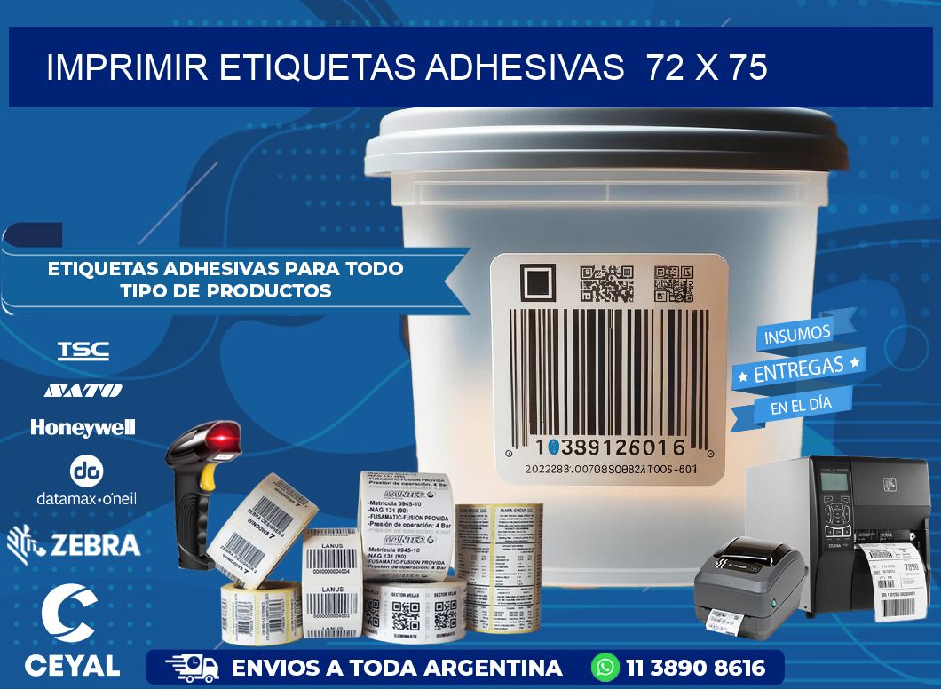 Imprimir Etiquetas adhesivas  72 x 75