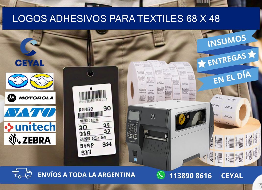 LOGOS ADHESIVOS PARA TEXTILES 68 x 48