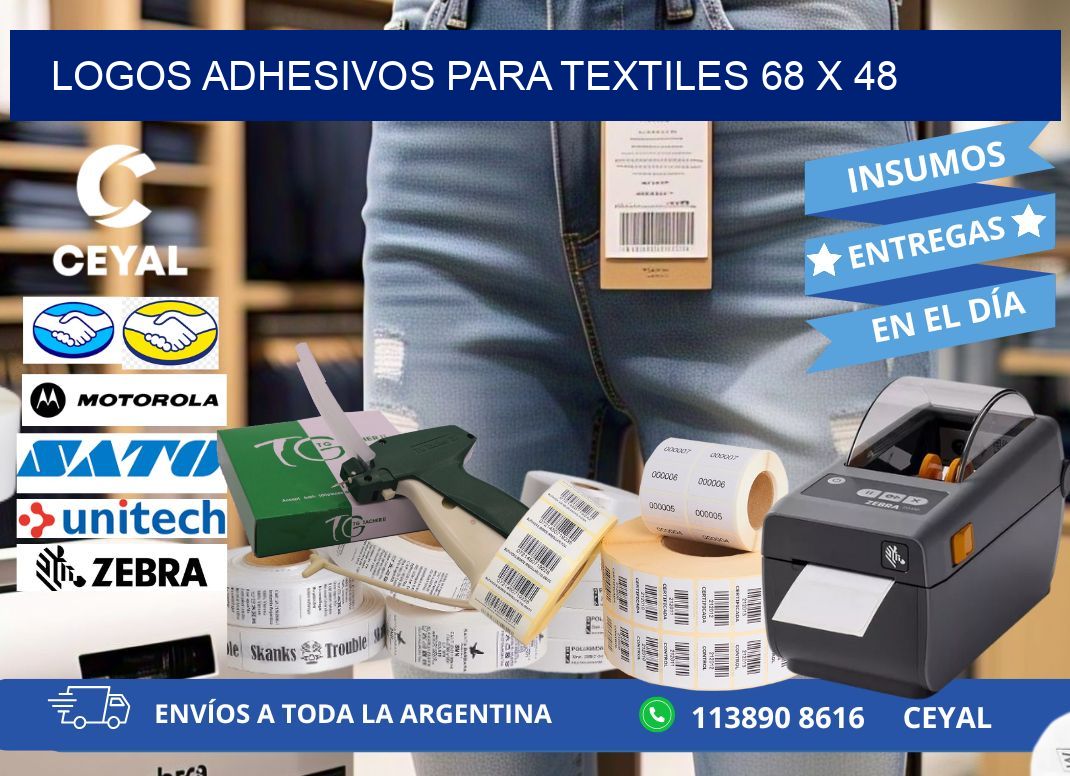 LOGOS ADHESIVOS PARA TEXTILES 68 x 48