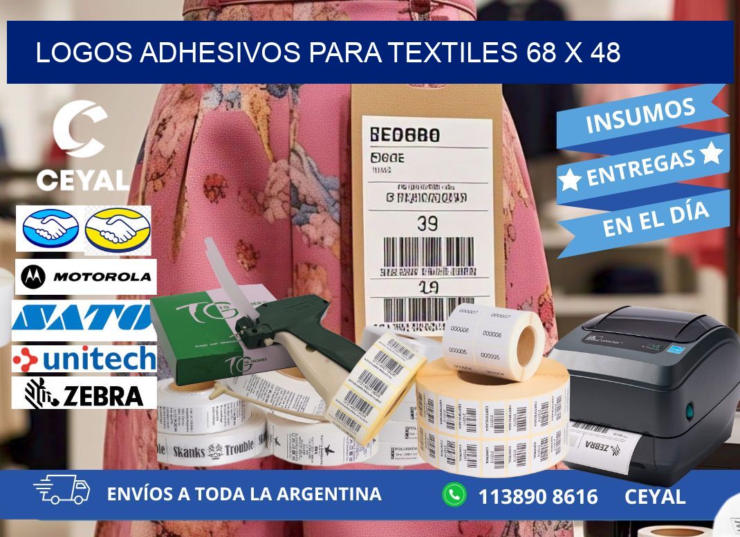 LOGOS ADHESIVOS PARA TEXTILES 68 x 48