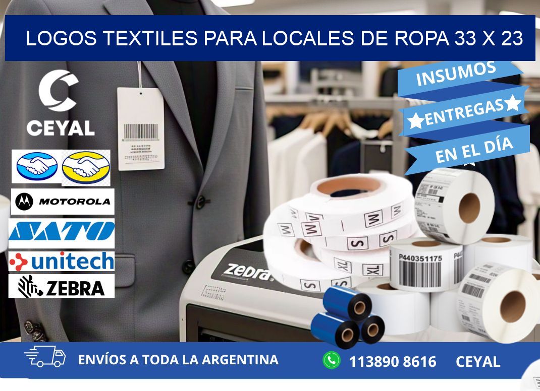 LOGOS TEXTILES PARA LOCALES DE ROPA 33 x 23