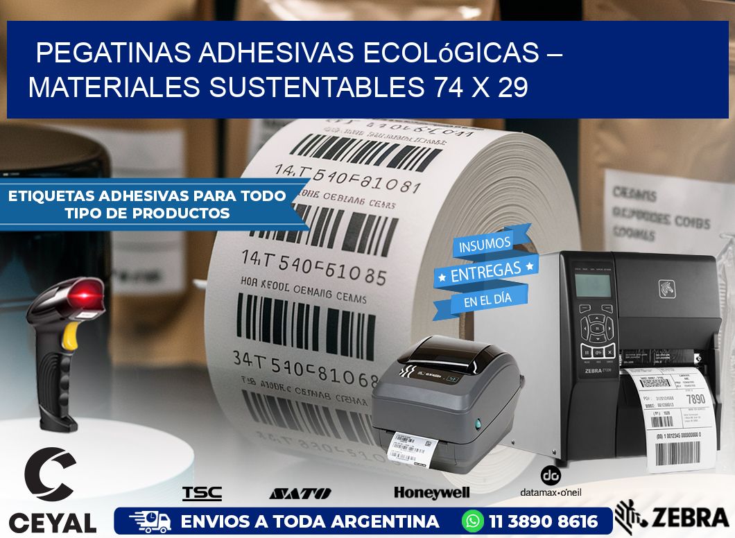 Pegatinas Adhesivas Ecológicas – Materiales Sustentables 74 x 29