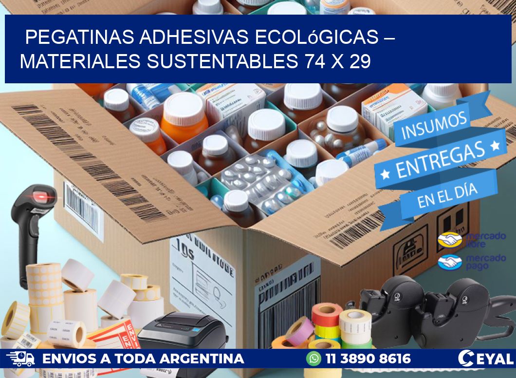 Pegatinas Adhesivas Ecológicas – Materiales Sustentables 74 x 29