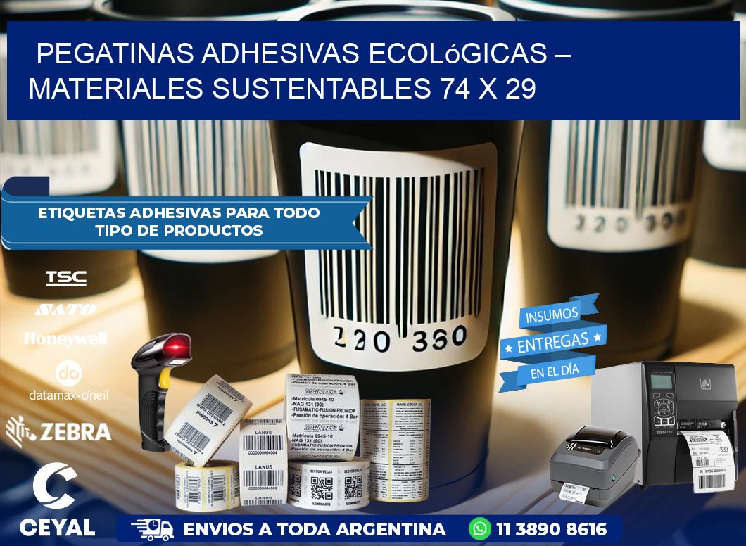 Pegatinas Adhesivas Ecológicas – Materiales Sustentables 74 x 29