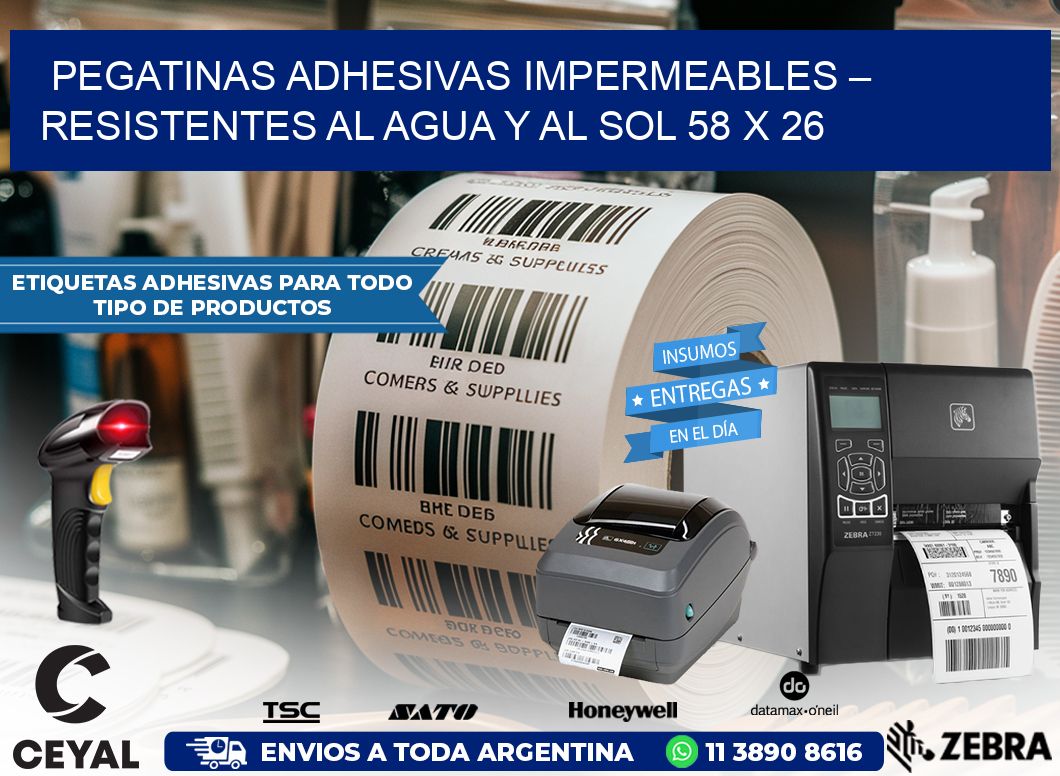 Pegatinas Adhesivas Impermeables – Resistentes al Agua y al Sol 58 x 26