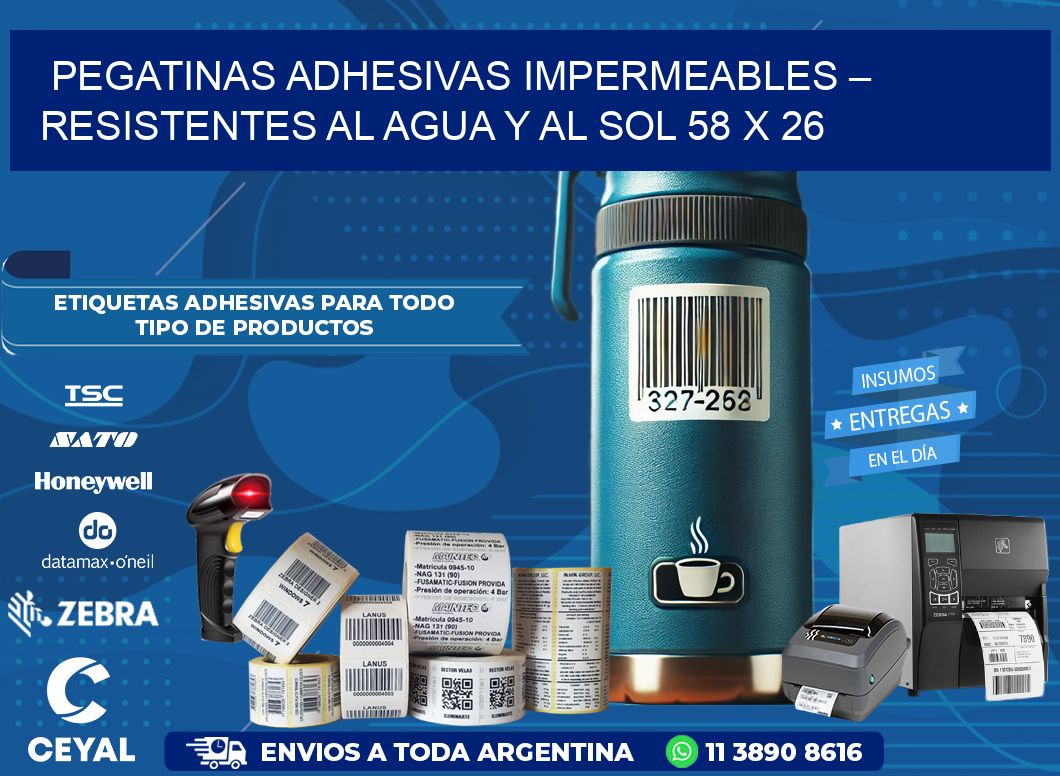 Pegatinas Adhesivas Impermeables – Resistentes al Agua y al Sol 58 x 26