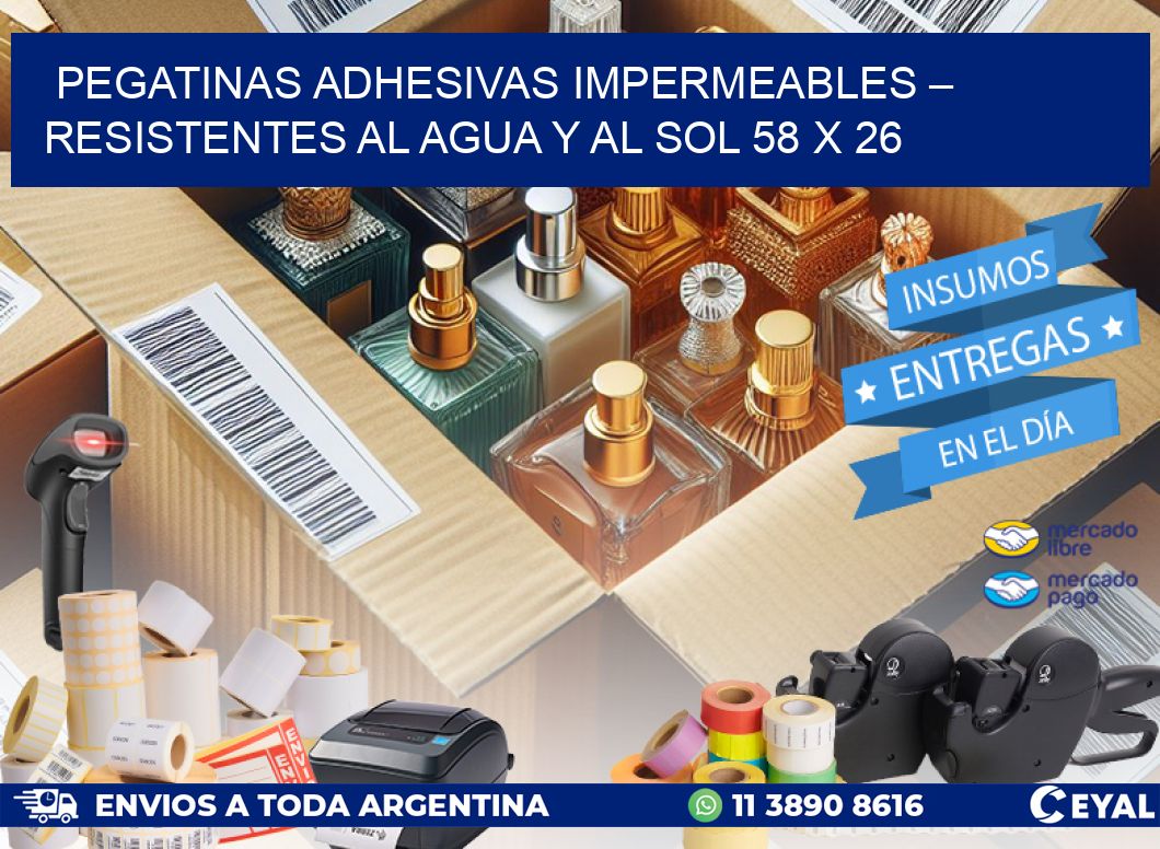 Pegatinas Adhesivas Impermeables – Resistentes al Agua y al Sol 58 x 26