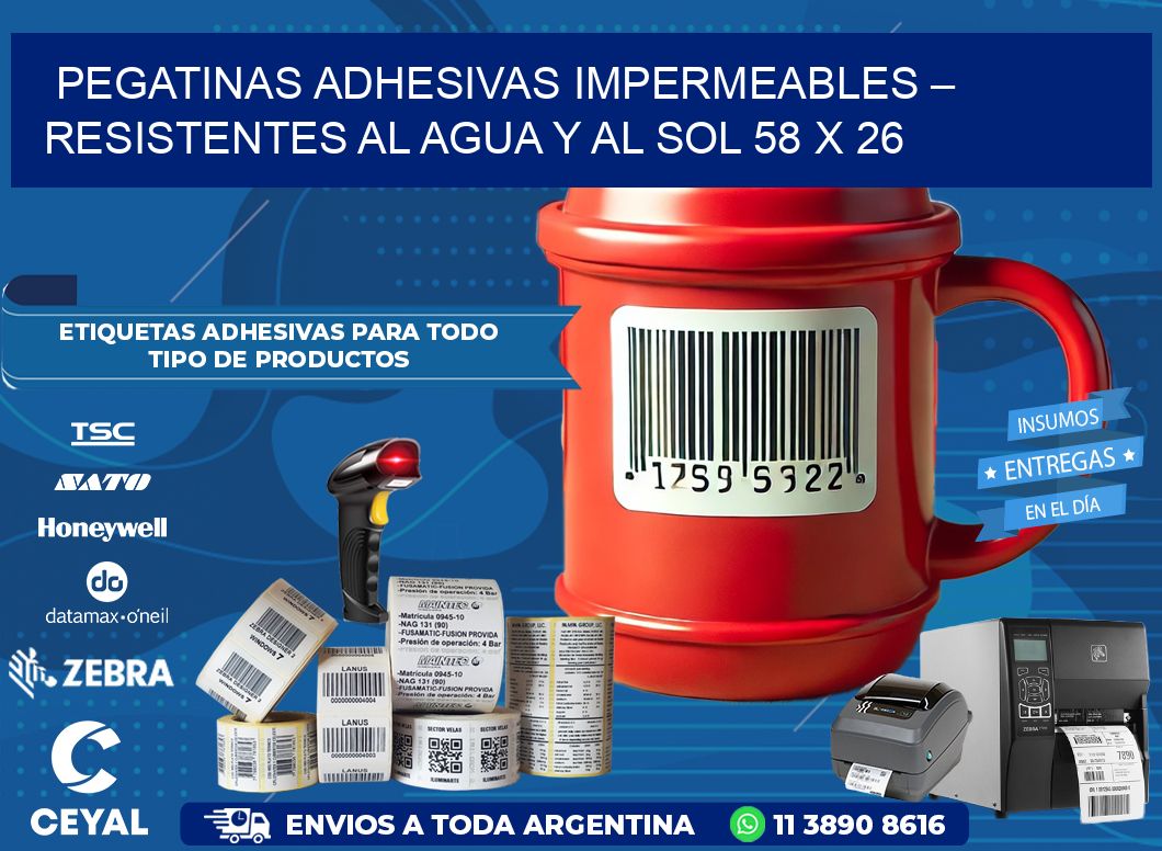 Pegatinas Adhesivas Impermeables – Resistentes al Agua y al Sol 58 x 26