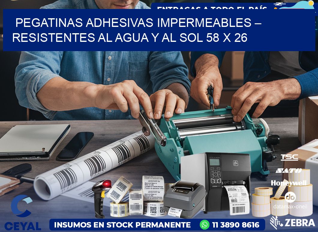 Pegatinas Adhesivas Impermeables – Resistentes al Agua y al Sol 58 x 26