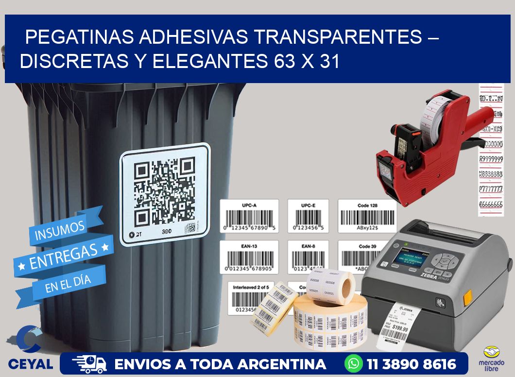 Pegatinas Adhesivas Transparentes – Discretas y Elegantes 63 x 31