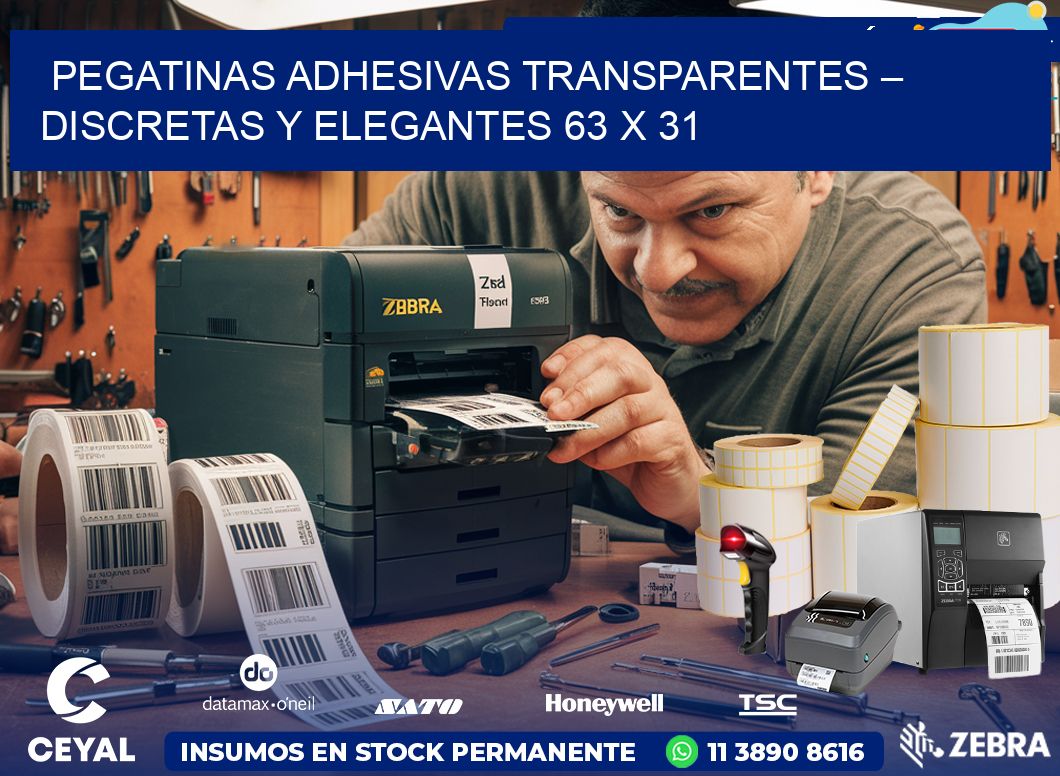 Pegatinas Adhesivas Transparentes – Discretas y Elegantes 63 x 31