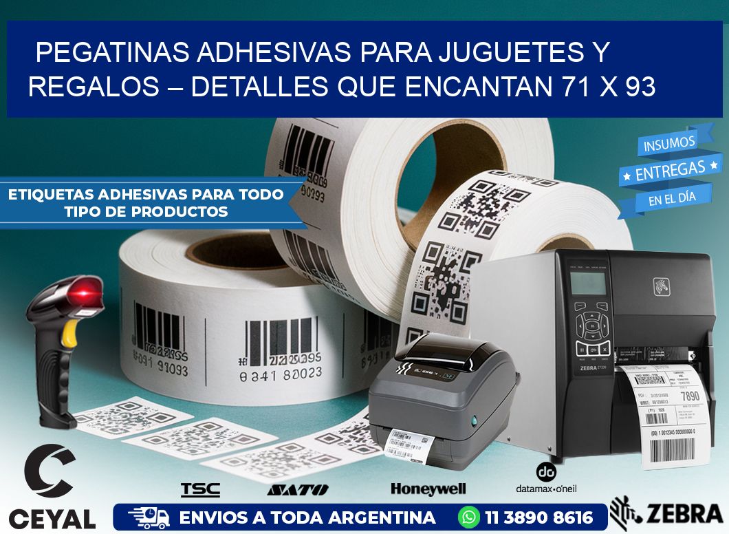 Pegatinas Adhesivas para Juguetes y Regalos – Detalles que Encantan 71 x 93