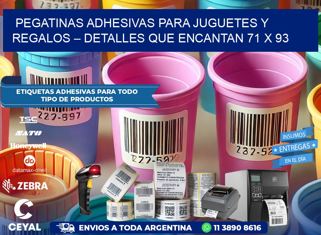 Pegatinas Adhesivas para Juguetes y Regalos – Detalles que Encantan 71 x 93