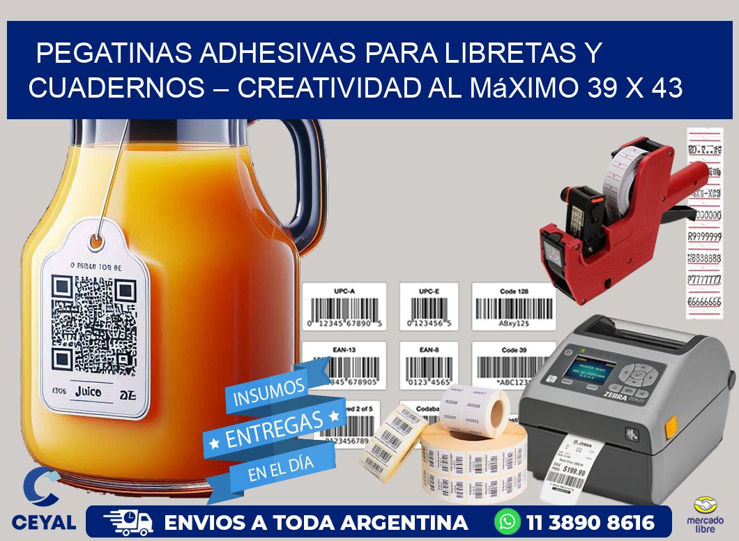 Pegatinas Adhesivas para Libretas y Cuadernos – Creatividad al Máximo 39 x 43