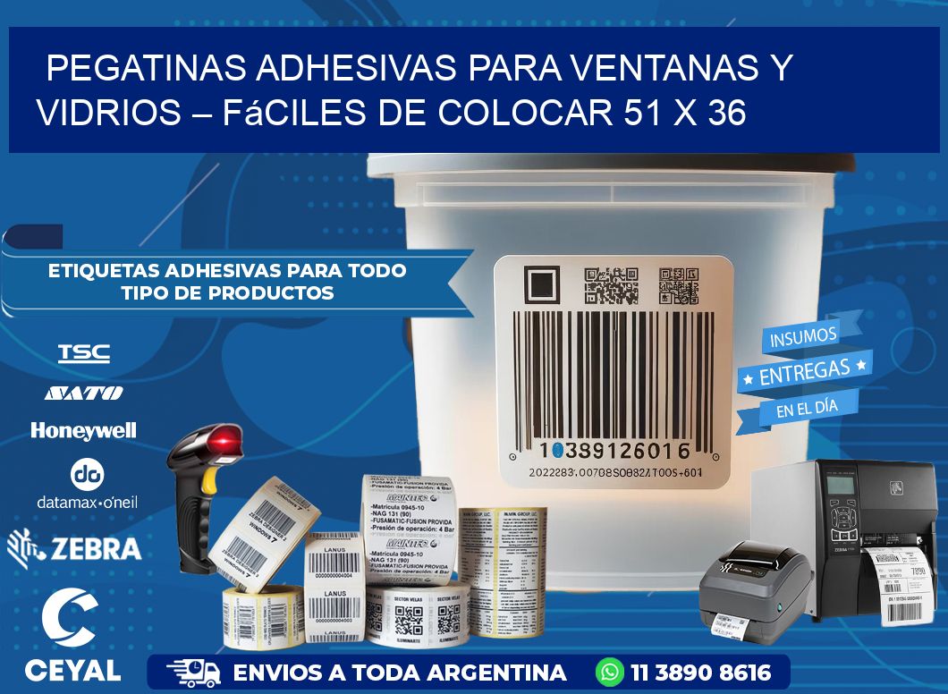 Pegatinas Adhesivas para Ventanas y Vidrios – Fáciles de Colocar 51 x 36