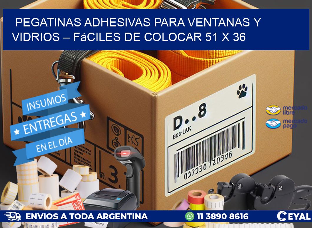 Pegatinas Adhesivas para Ventanas y Vidrios – Fáciles de Colocar 51 x 36