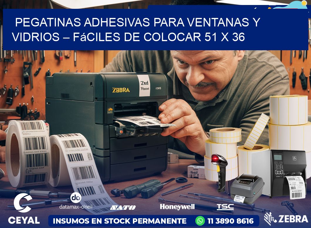 Pegatinas Adhesivas para Ventanas y Vidrios – Fáciles de Colocar 51 x 36