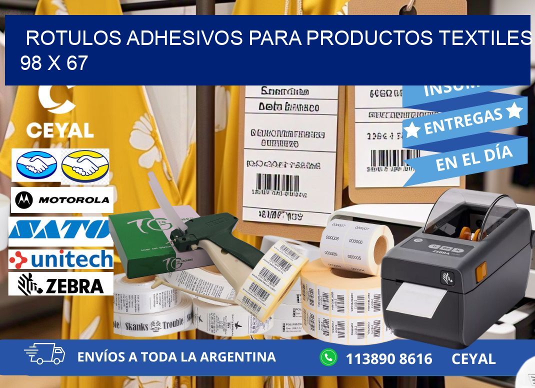 ROTULOS ADHESIVOS PARA PRODUCTOS TEXTILES 98 x 67