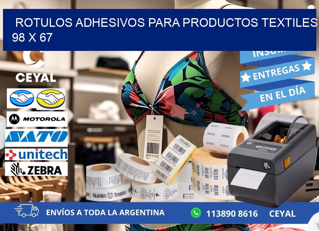 ROTULOS ADHESIVOS PARA PRODUCTOS TEXTILES 98 x 67