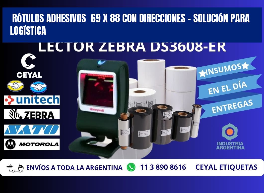 Rótulos Adhesivos  69 x 88 con Direcciones – Solución para Logística