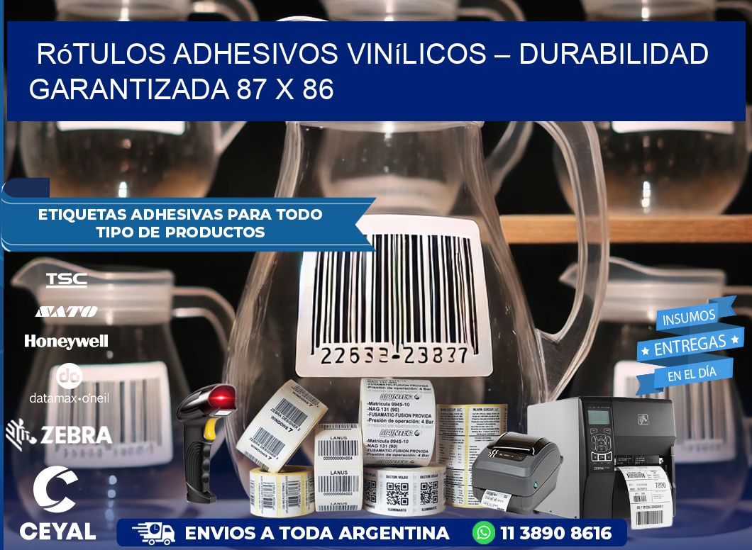 Rótulos Adhesivos Vinílicos – Durabilidad Garantizada 87 x 86