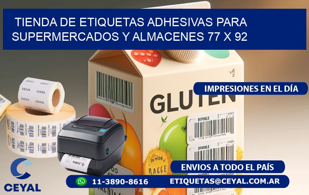 Tienda de Etiquetas Adhesivas para Supermercados y Almacenes 77 x 92
