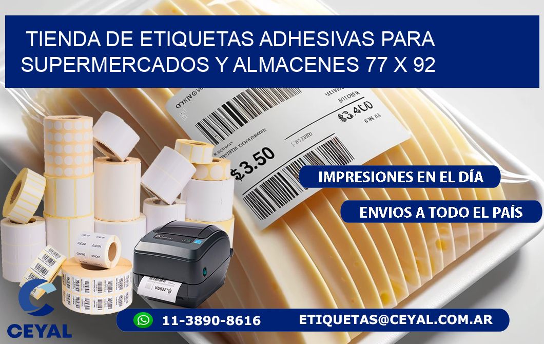 Tienda de Etiquetas Adhesivas para Supermercados y Almacenes 77 x 92