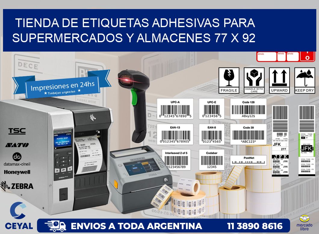 Tienda de Etiquetas Adhesivas para Supermercados y Almacenes 77 x 92