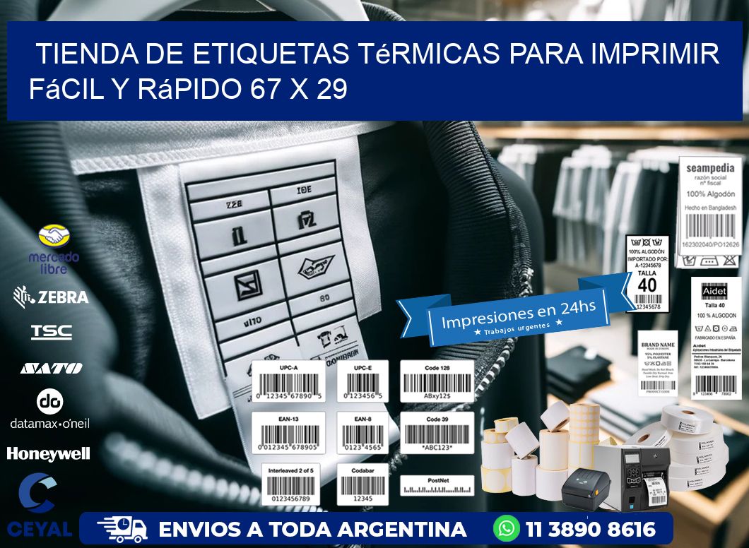 Tienda de Etiquetas Térmicas para Imprimir Fácil y Rápido 67 x 29