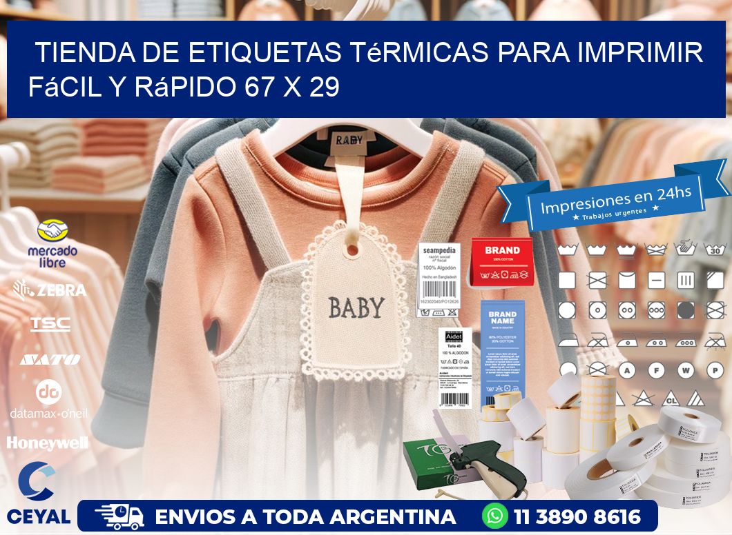 Tienda de Etiquetas Térmicas para Imprimir Fácil y Rápido 67 x 29