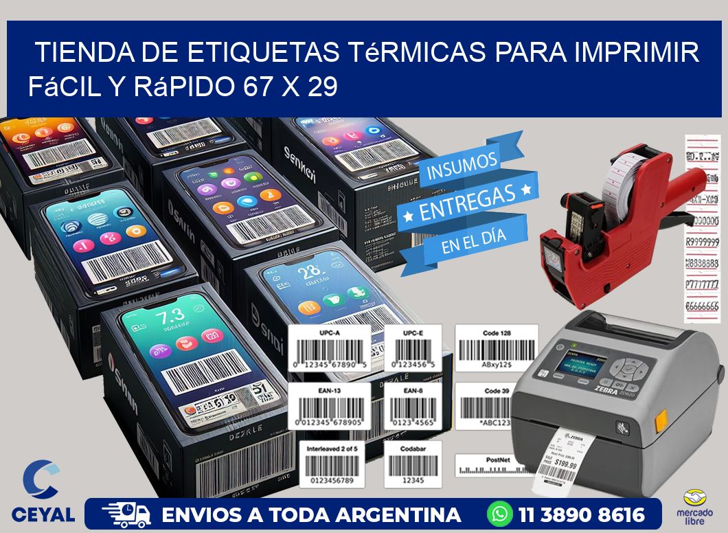 Tienda de Etiquetas Térmicas para Imprimir Fácil y Rápido 67 x 29