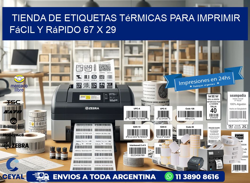 Tienda de Etiquetas Térmicas para Imprimir Fácil y Rápido 67 x 29